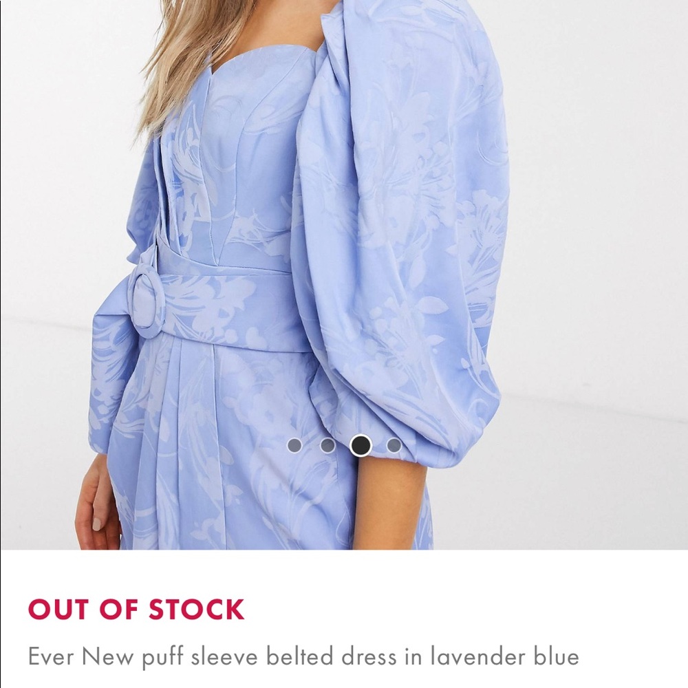 Ever New Melbourne Puff Sleeves Jacquard Lavender Blue Midi Dress Size 6